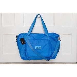 The Foldie Foldable Travel Duffel Bag Blue Carry On Weekender Gym Tote 22x12x8